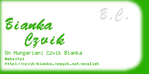 bianka czvik business card